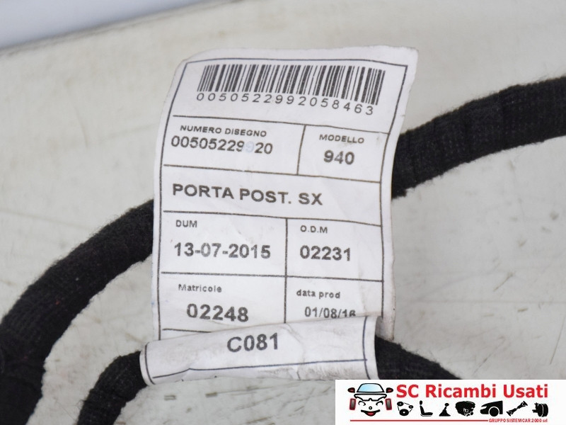 IMPIANTO ELETTRICO (CABLAGGIO) PORTA POSTERIORE SX ALFA ROMEO Giulietta Serie (940_) 50522992 (13>)