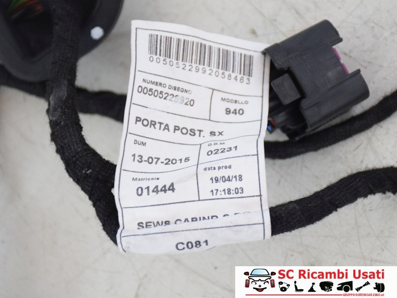 IMPIANTO ELETTRICO (CABLAGGIO) PORTA POSTERIORE SX ALFA ROMEO Giulietta Serie (940_) 50522992 (13>)