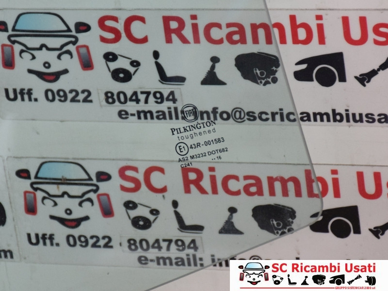 VETRO SCENDENTE ANTERIORE SINISTRO FIAT 500 Serie Elettrica 52108393 (20>)