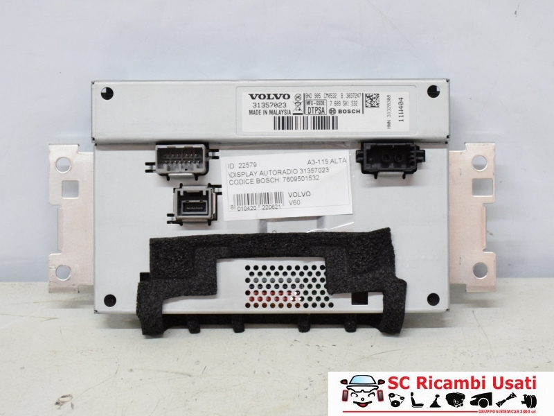 Display Autoradio Volvo V60 31357023 7609501532 - 22579 Display Autoradio Volvo V60 31357023 7609501532 - 22579