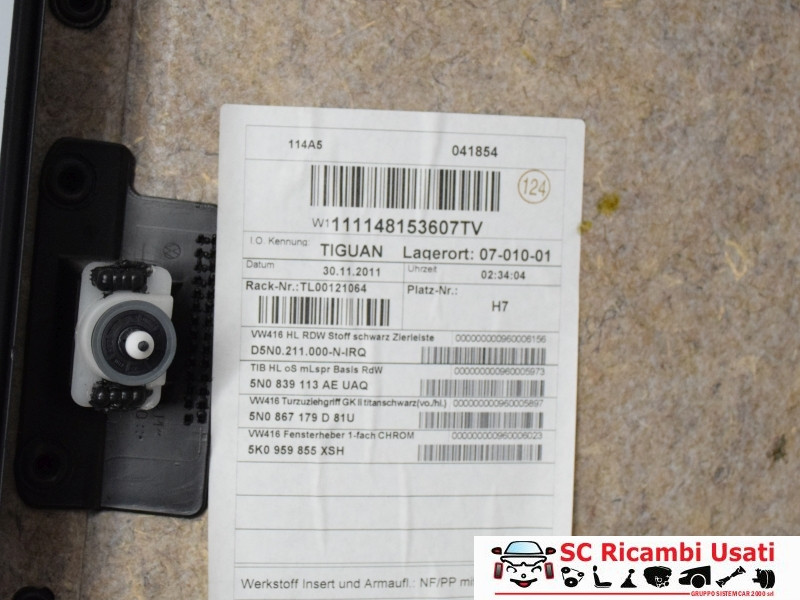 PANNELLO INTERNO PORTIERA POST SX VOLKSWAGEN Tiguan 2° Serie 5N0211000N (11>15)