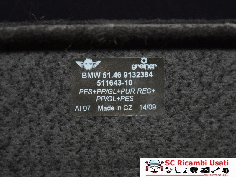 CAPPELLIERA POSTERIORE MINI Cooper 2° Serie 51469132384 (06>13)