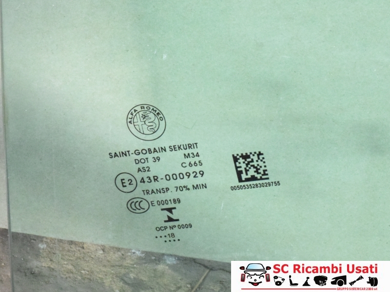 Vetro Scendente Posteriore Sx Alfa Romeo Stelvio  - 28360