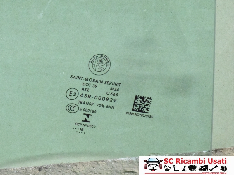 Vetro Scendente Posteriore Dx Alfa Romeo Stelvio - 28361 Vetro Scendente Posteriore Dx Alfa Romeo Stelvio - 28361