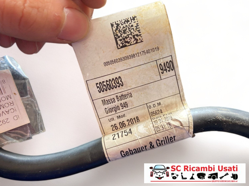 Cavo Massa Batteria Alfa Romeo Stelvio 2.2 Jtdm 50548044 - 29282