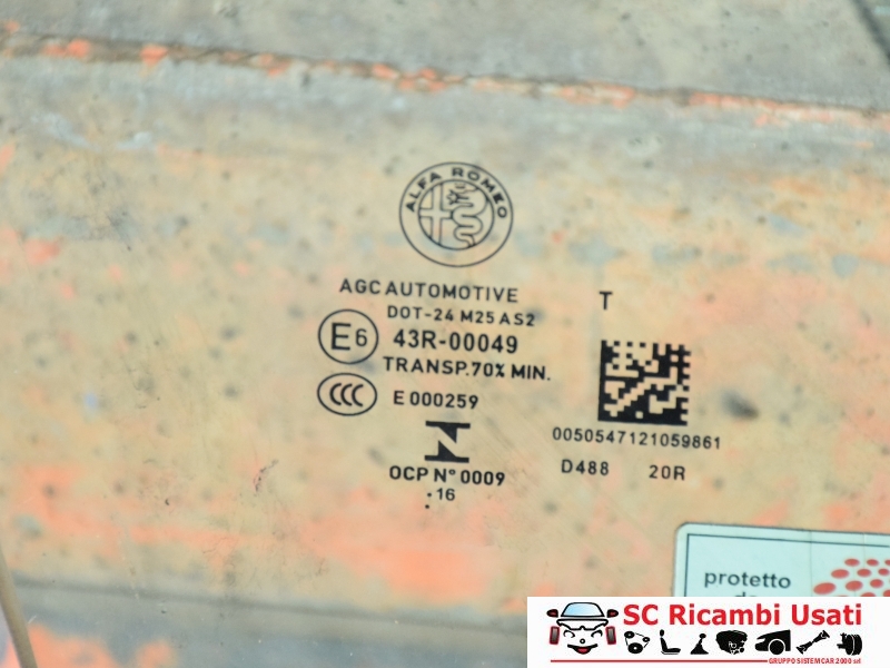 Vetro Anteriore Destro Alfa Romeo Giulia 50547121 50532335