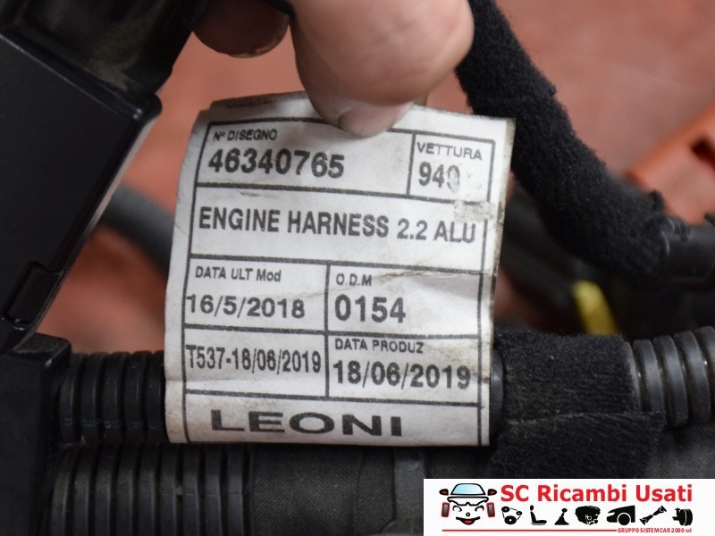 Cablaggio Motore Alfa Romeo Stelvio 2.2 Jtdm 46340765 - 29254 Cablaggio Motore Alfa Romeo Stelvio 2.2 Jtdm 46340765 - 29254