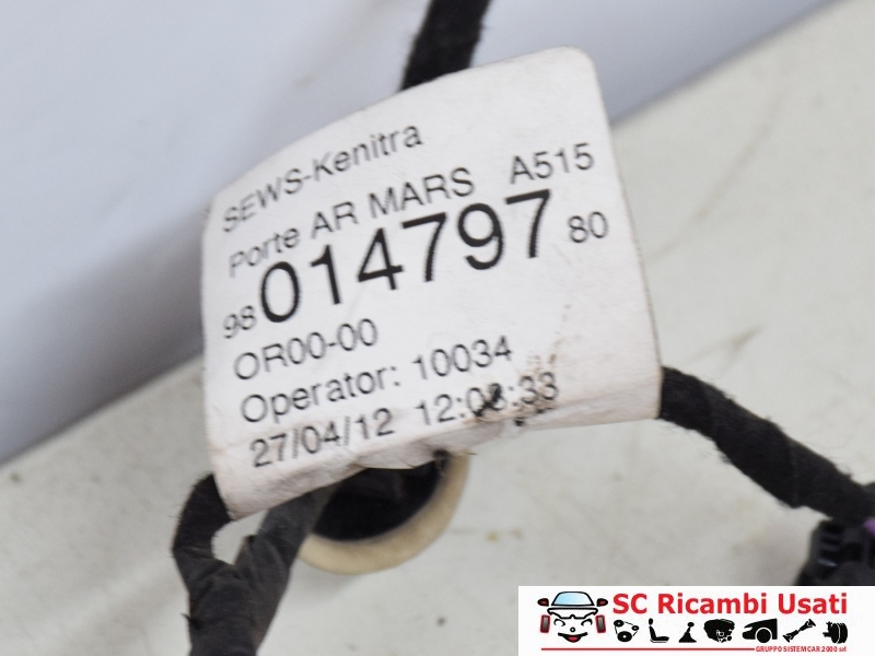 Cablaggio Porta Posteriore Citroen C3 9801479780 - 25223