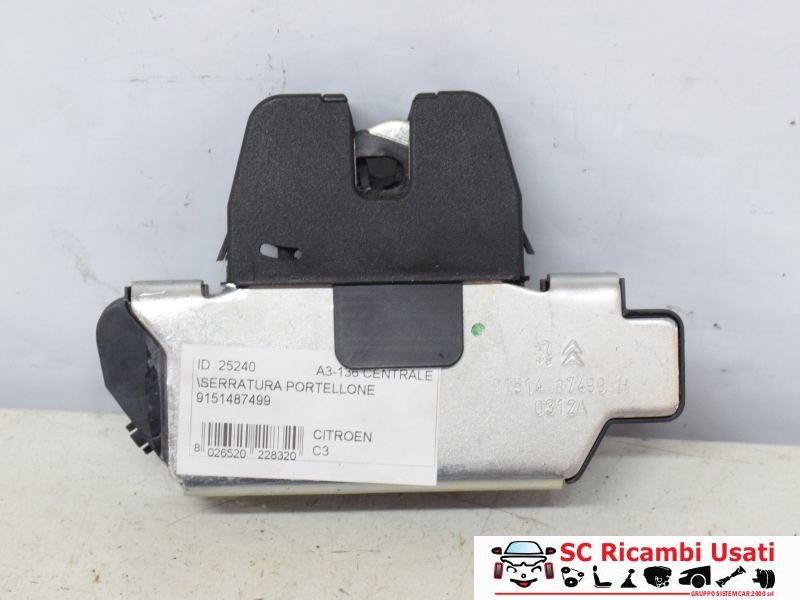 Serratura Portellone Citroen C3 9151487499 - 25240