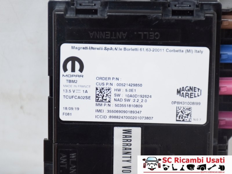 Centralina Autoradio Jeep Compass 52142985 52193490 - 28800 Centralina Autoradio Jeep Compass 52142985 52193490 - 28800