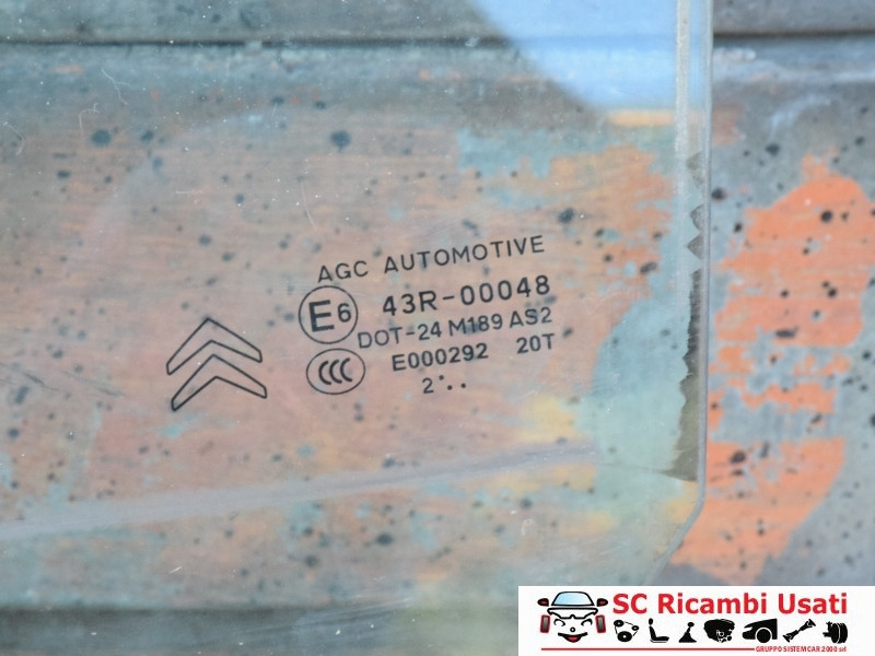 VETRO SCENDENTE POSTERIORE SINISTRO CITROEN C3 2° Serie (05>10)