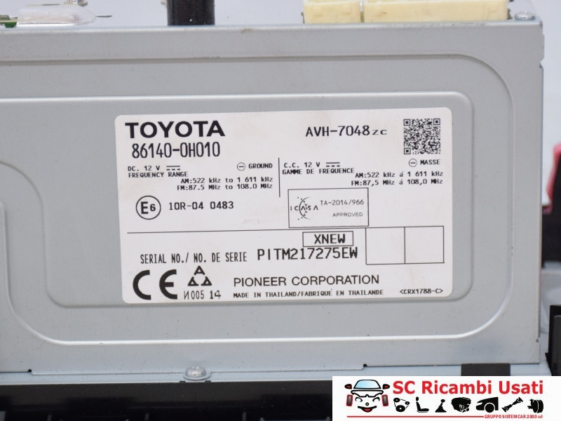 AUTORADIO TOYOTA Aygo 3&deg; Serie 861200H050 (15>)