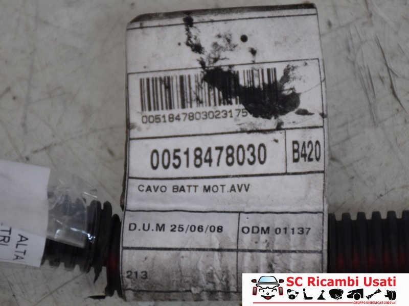 Cavo Batteria Fiat Panda 51759226 - 25596 Cavo Batteria Fiat Panda 51759226 - 25596