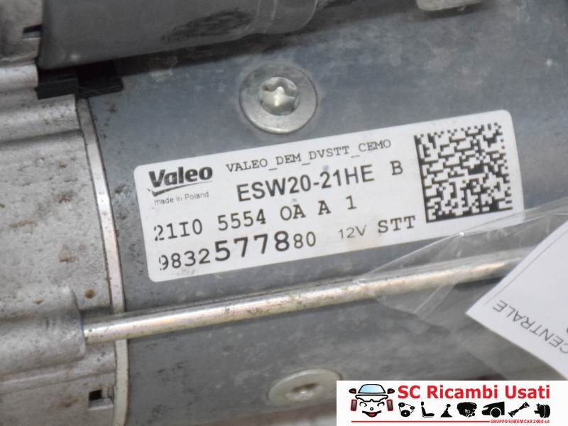 Motorino Avviamento Opel Corsa F 1.5 Cdti 9832577880 10.000KM - 31205