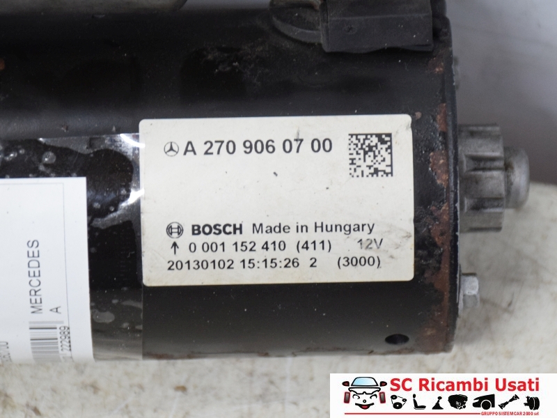 Motorino Avviamento Mercedes Classe A W176 1.6 A2709060700 - 27659 Motorino Avviamento Mercedes Classe A W176 1.6 A2709060700 - 27659