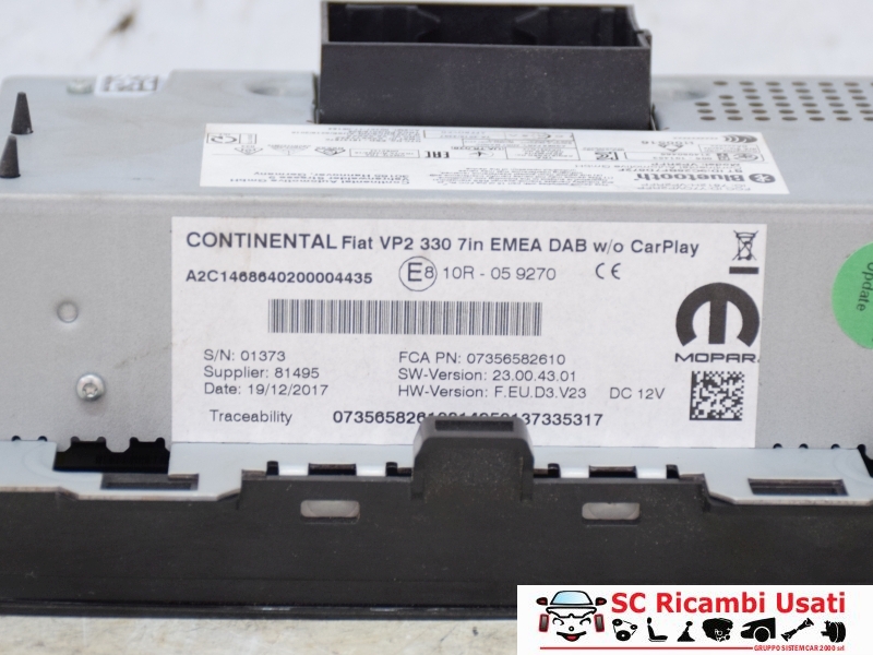 Autoradio DAB 7 Pollici Fiat 500L 735658261 735696599