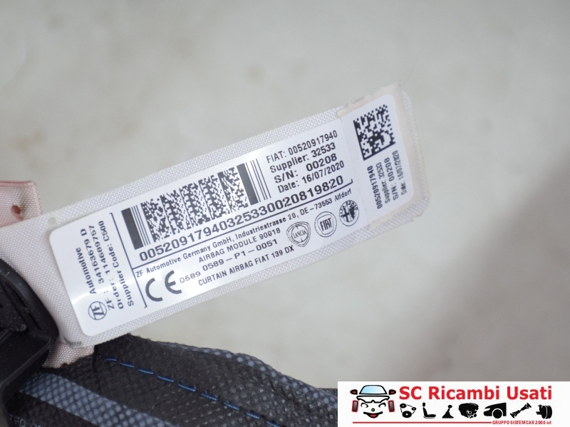 Airbag Tendina Laterale Destra Fiat New Panda 52091794 - 31068 Airbag Tendina Laterale Destra Fiat New Panda 52091794 - 31068