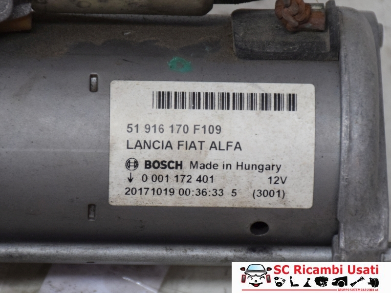 Motorino Di Avviamento Fiat Panda 1.3 Multijet 51810307 70.000 KM - 33122