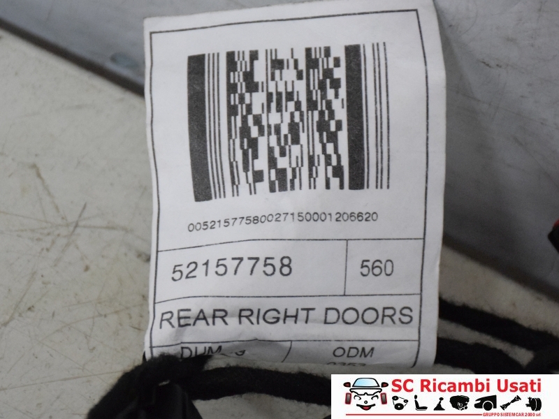 Cablaggio Porta Posteriore Destra Jeep Compass 52157758 52149656 68409 Cablaggio Porta Posteriore Destra Jeep Compass 52157758 52149656 68409