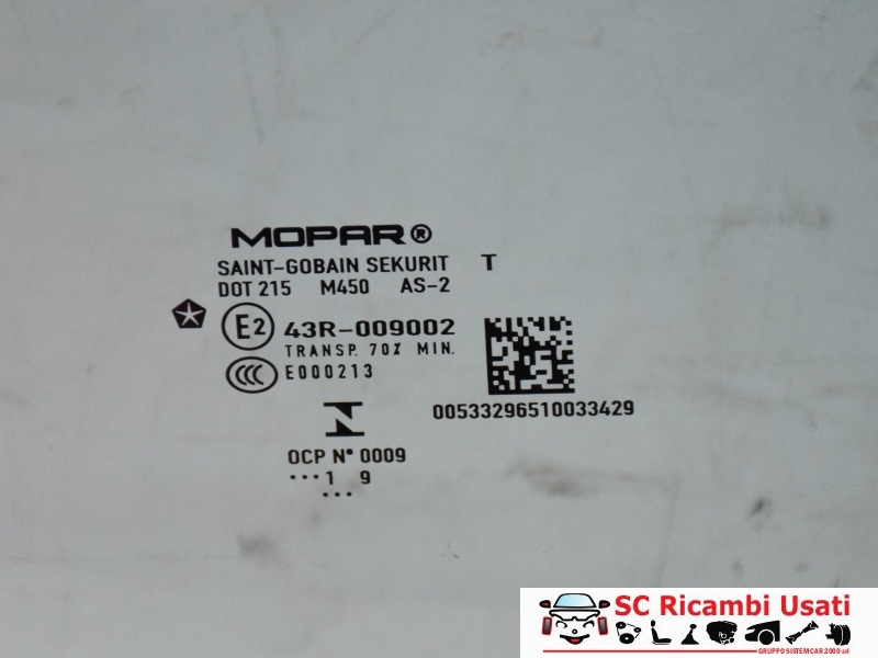 Vetro Scendente Posteriore Sinistro Jeep Compass 53329651 K68292957AC