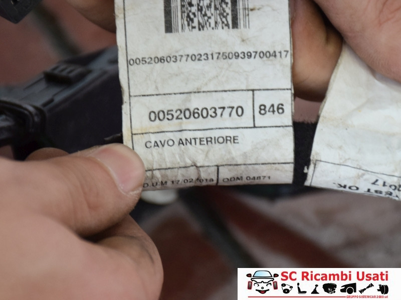 52060377 CABLAGGIO VANO MOTORE FIAT Panda 3&deg; Serie benzina