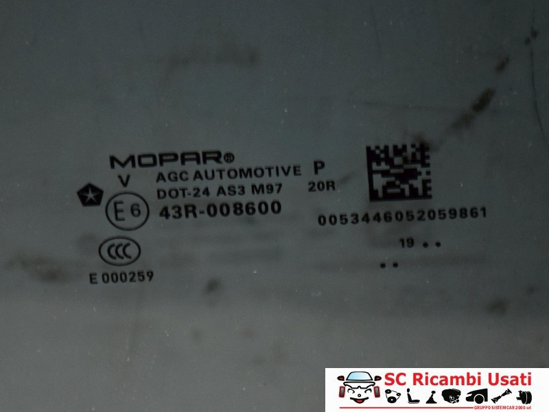 VETRO SCENDENTE POSTERIORE SINISTRO JEEP Compass Serie 53446052 (16>)