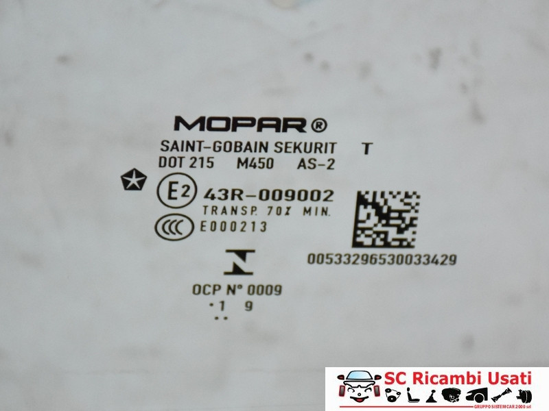 VETRO SCENDENTE POSTERIORE DESTRO JEEP Compass Serie 53329653 (16>)