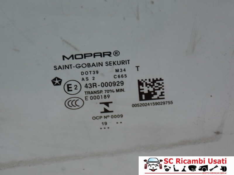 Vetro Scendente Anteriore Sinistro Jeep Renegade