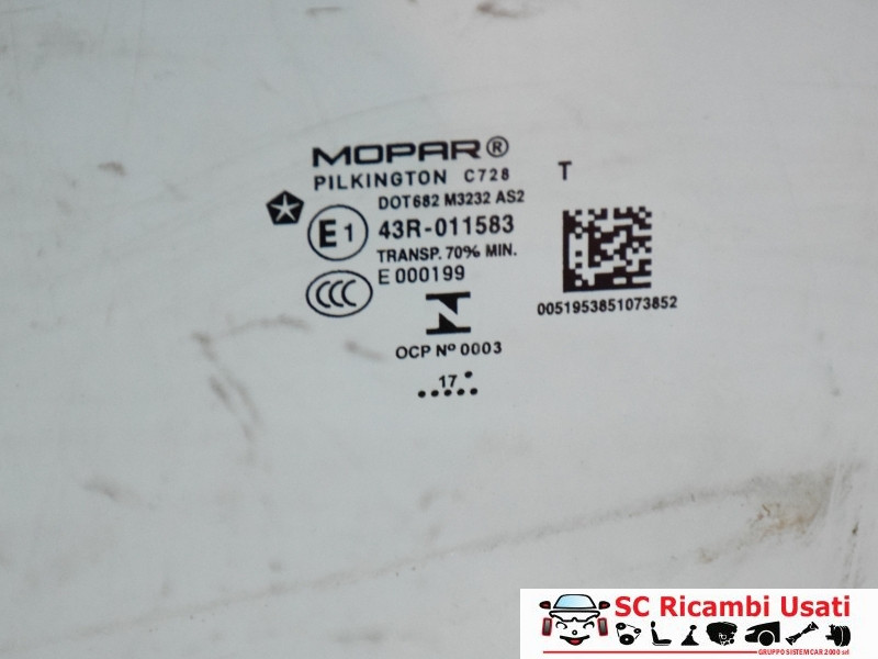 VETRO SCENDENTE POSTERIORE SINISTRO JEEP Renegade Serie (18>)