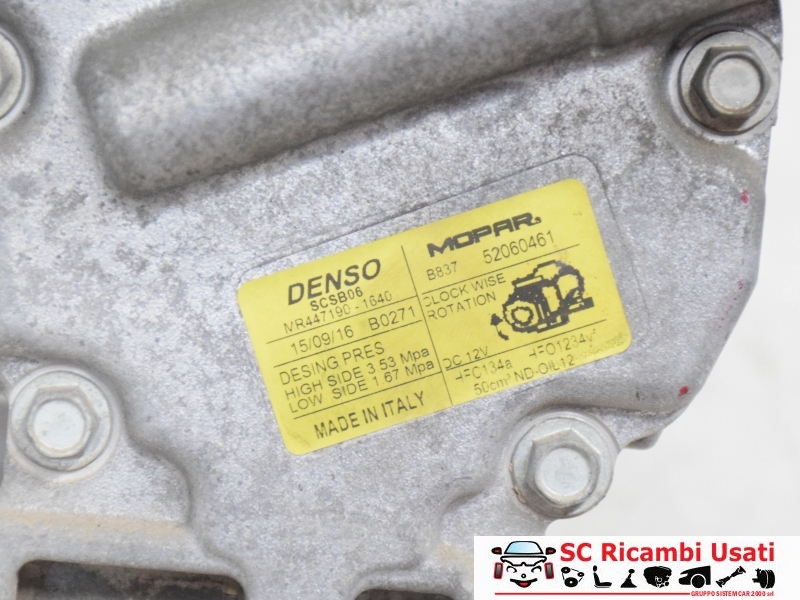 Compressore Clima Fiat 500 1.2 Benzina 52060461 - 30306 Compressore Clima Fiat 500 1.2 Benzina 52060461 - 30306