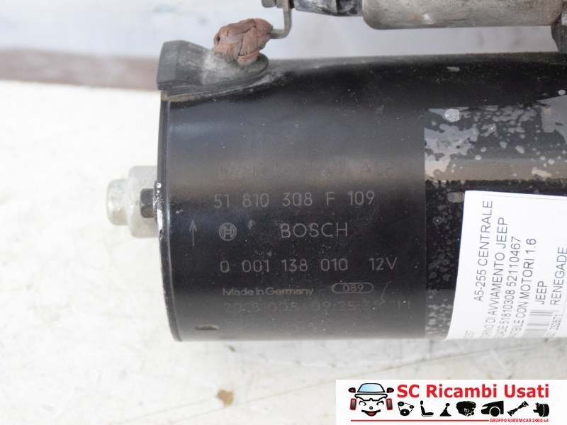 Motorino Di Avviamento Jeep Renegade 1.6 Multijet 51810308 52110467 - 32357 Motorino Di Avviamento Jeep Renegade 1.6 Multijet 51810308 52110467 - 32357