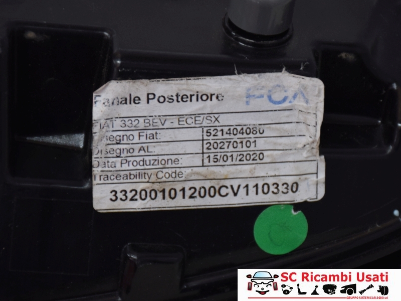 Fanale Posteriore Sinistro Fiat 500 Elettrica 52140408 52213316 - N00108
