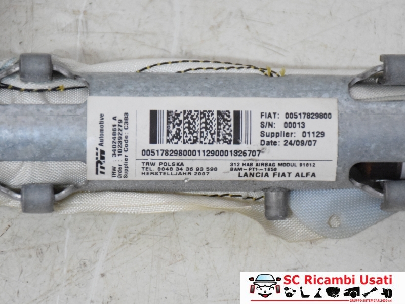Airbag Tendina Laterale Destra Fiat 500 51782980 - 30209