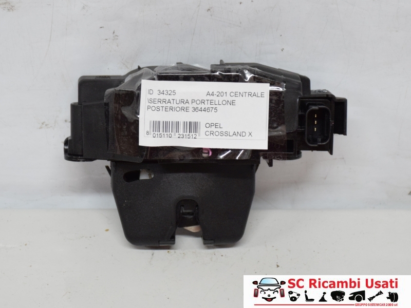 Serratura Cofano Posteriore Opel Crossland X 3644675 - 34325 Serratura Cofano Posteriore Opel Crossland X 3644675 - 34325