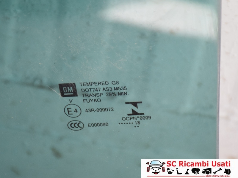 VETRO SCENDENTE POSTERIORE SINISTRO OPEL Crossland Serie (X) 13457752 (17>)