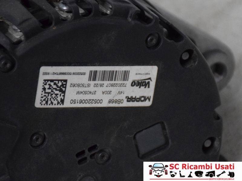 Alternatore Jeep Compass 1.5 400 Km Percorsi 52200615 - 32927 Alternatore Jeep Compass 1.5 400 Km Percorsi 52200615 - 32927