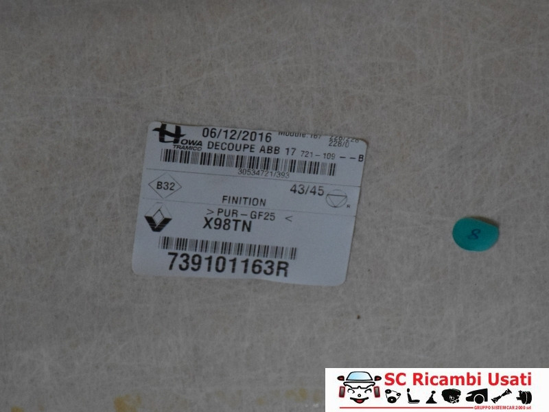 SOTTOTETTO CIELO IMPERIALE RENAULT Clio Serie IV 739101163R (12>19)