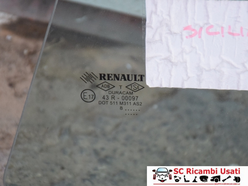 VETRO SCENDENTE POSTERIORE SINISTRO RENAULT Clio Serie IV (12>19)