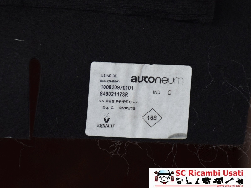 PANNELLO INTERNO BAGAGLIAIO RENAULT ZOE Serie 849021173R (13>18)