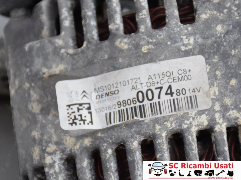 Alternatore Peugeot 208 1.2 Benzina 9806007480 - 34041 Alternatore Peugeot 208 1.2 Benzina 9806007480 - 34041