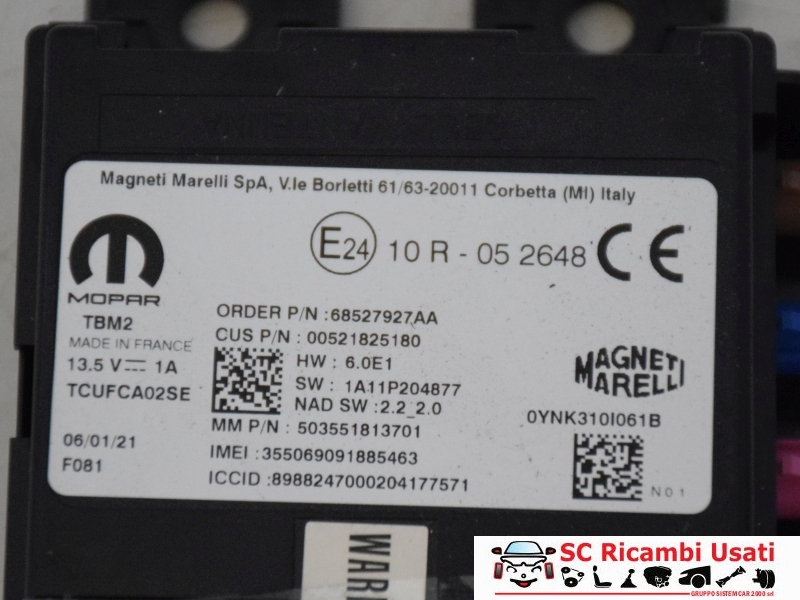 Centralina Autoradio Jeep Compass 52182518 52227107 Centralina Autoradio Jeep Compass 52182518 52227107