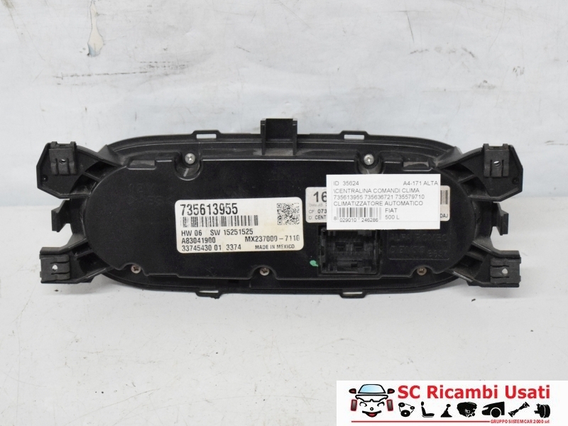Centralina Comandi Clima Fiat 500l 735613955 Centralina Comandi Clima Fiat 500l 735613955