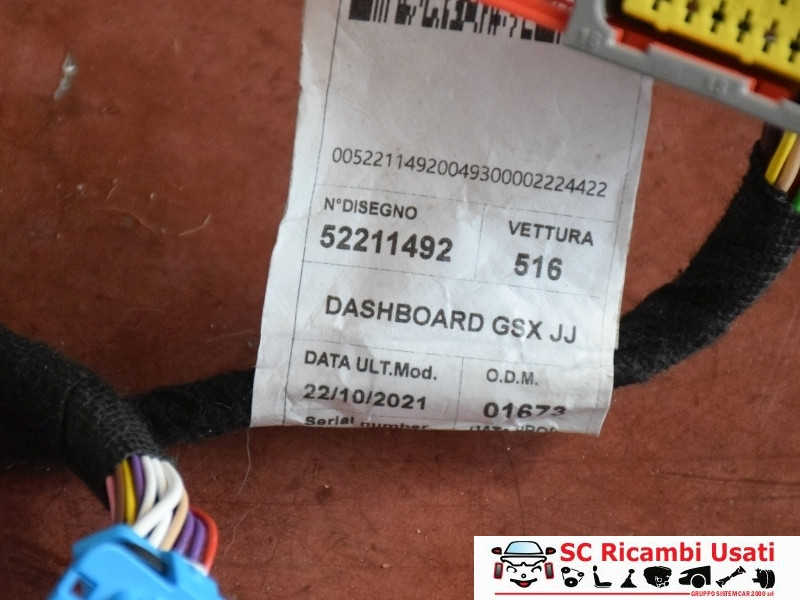 CABLAGGIO ELETTRICO CRUSCOTTO JEEP Avenger Serie 52211492 (22>)