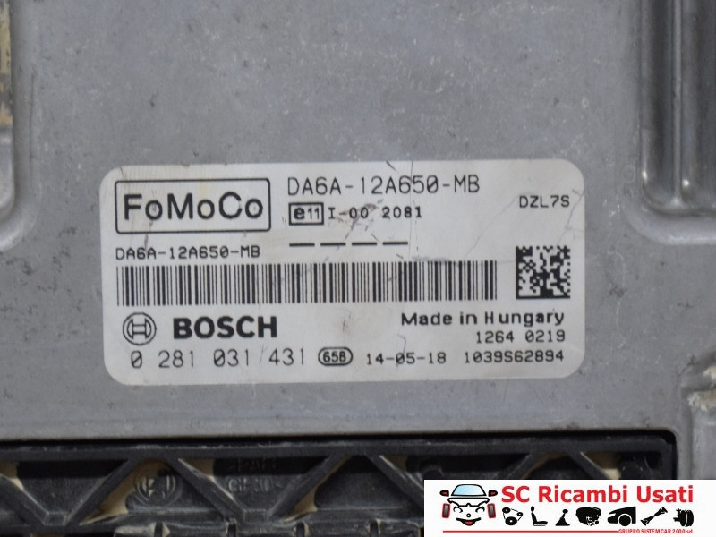 DA6A12A650MB CENTRALINA MOTORE FORD Fiesta 6&deg; Serie diesel