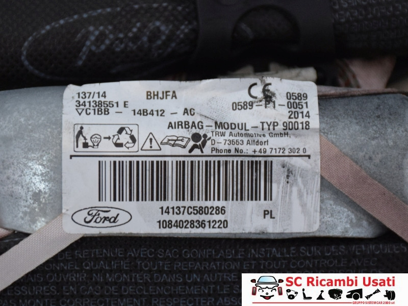 AIRBAG A TENDINA LATO SINISTRO FORD Fiesta 6° Serie C1BB14B412AC (08>17)