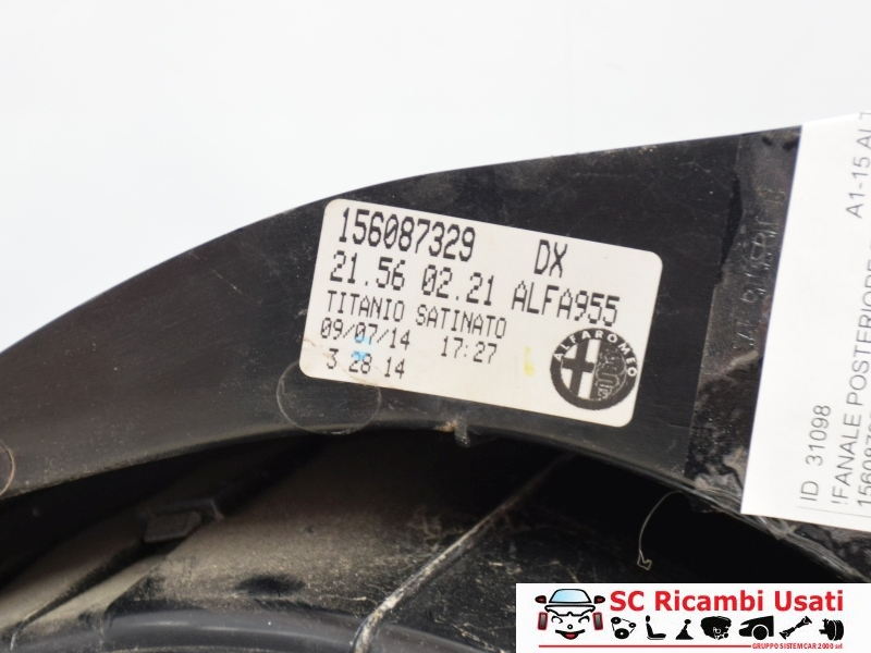 Fanale Posteriore Destro Alfa Romeo Mito 156087329 - 31098