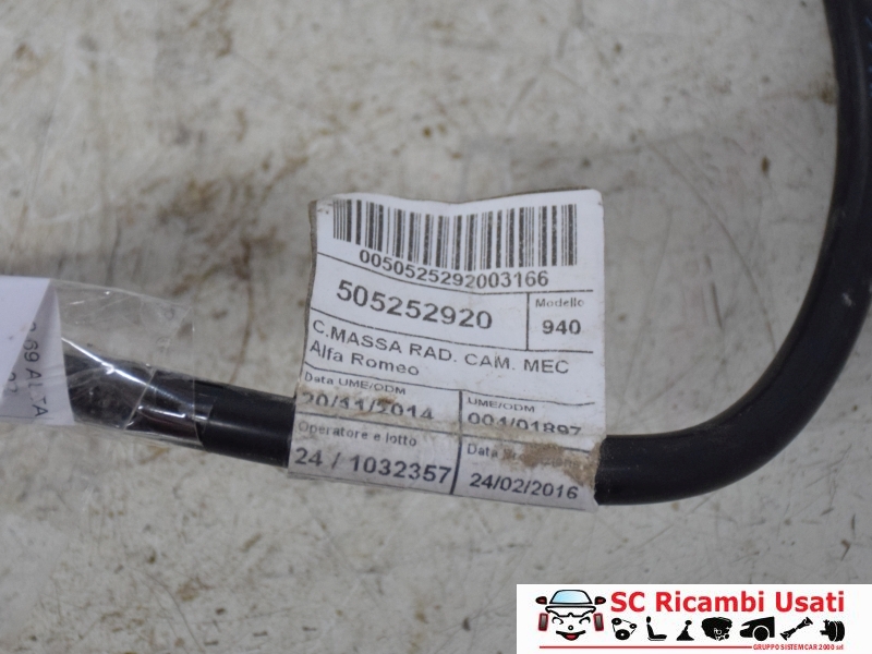 Cavo Batteria Alfa Romeo Giulietta 50525292 - 33644