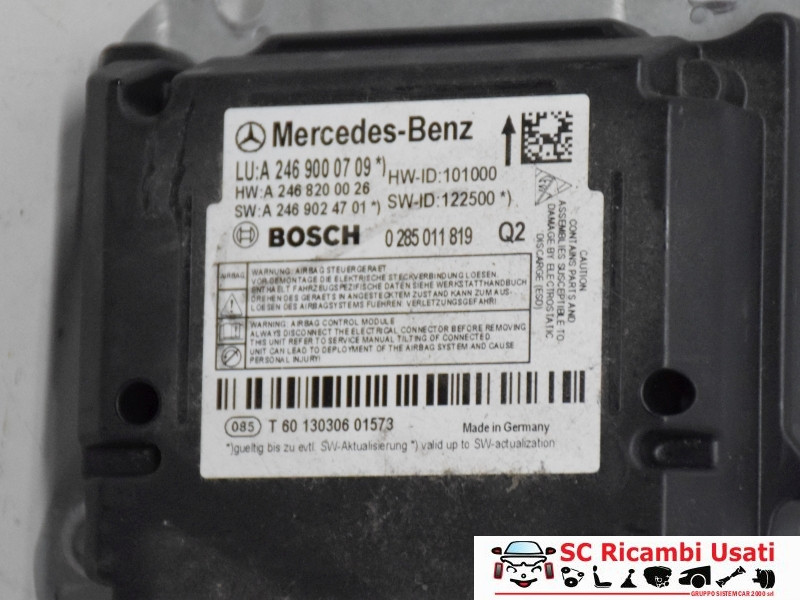 CENTRALINA AIRBAG MERCEDES Classe B (W242) A2469000709 (12>14)
