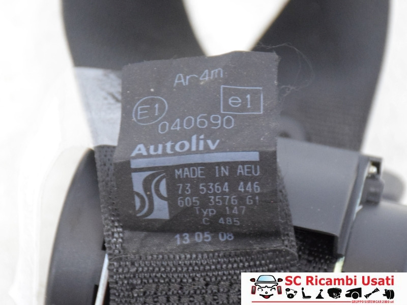 CINTURA DI SICUREZZA POSTERIORE DX FIAT Grande Punto 2° Serie 735364446 (08>10)