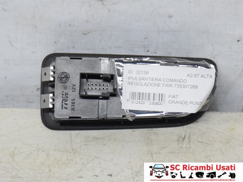 PULSANTE REGOLAZIONE ALTEZZA FARI FIAT Grande Punto 2° Serie 735367268 (08>10)